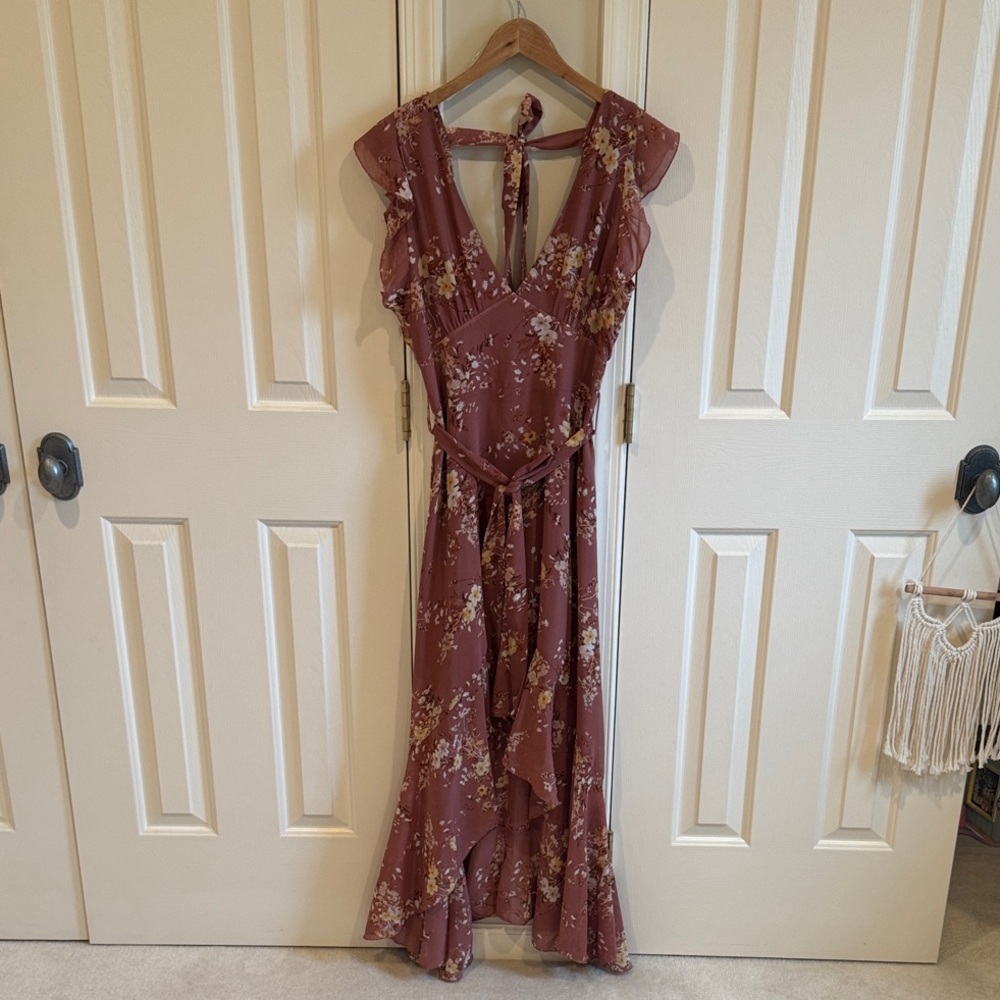 Floral Ruffle Sleeve Dress